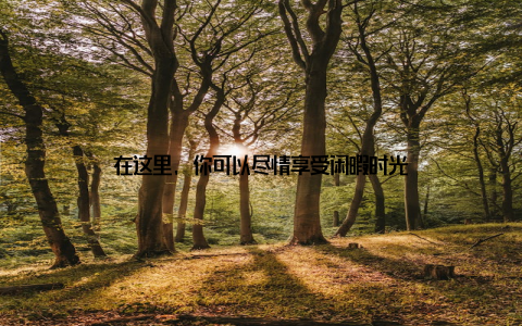 在这里, 你可以尽情享受闲暇时光