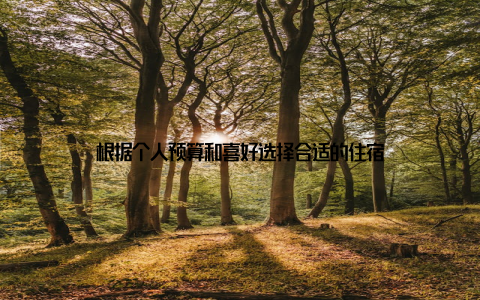 根据个人预算和喜好选择合适的住宿